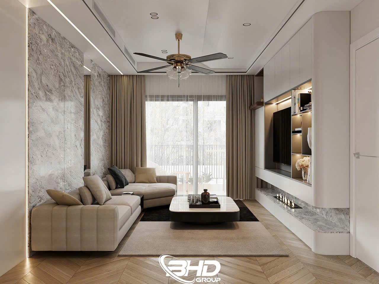 Thiết kế phòng khách theo phong cách hiện đại tối giản (Modern Minimalist)